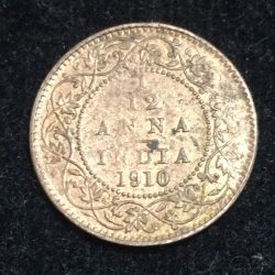 Alternative view of 1910 India - British 1⁄12 Anna - Edward VII Coin #A-50