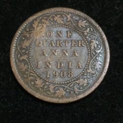 1908 India - British ¼ Anna - Edward VII lowest price Coin #A-57