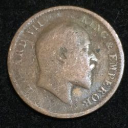 Alternative view of 1908 India - British ¼ Anna - Edward VII lowest price Coin #A-57