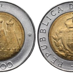 San Marino, 500 Lire, 1987, City of San Marino, Bimetal, KM #209, Fine Condition.