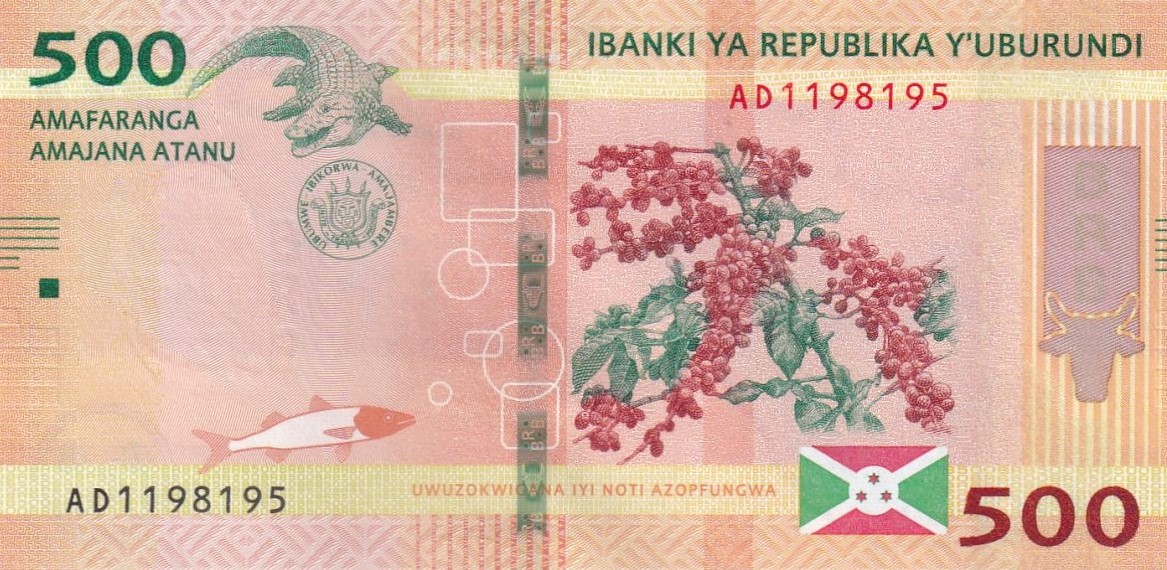 Burundi 500 Francs 2018 UNC Note - Image 2