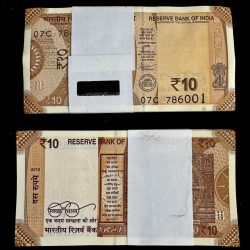 Rs 10 India Banknote Serial Bundle 786001 to 786100 Gem Unc Unique and Rare