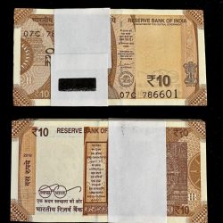 Rs 10 INDIA BANKNOTE Serial Bundle 786601 to 786700 Gem Unc Unique and Rare