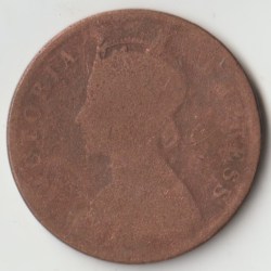 One Quarter Anna 1892 Copper Coin of Victoria Empress British India Coinage