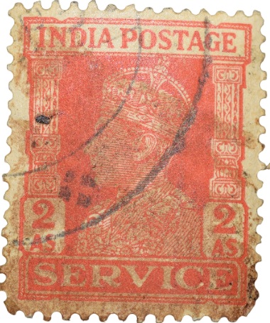 Postal Stamp of George VI 2 Annas Red Colour Service Issue - Used Condition as per Image.