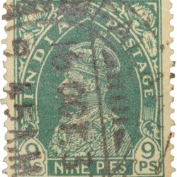 Postal Stamp of George VI 9 Pies Green Colour - Used Condition as per Image.