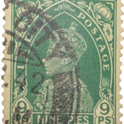 Postal Stamp of George VI 9 Pies Green Colour - Used Condition as per Image.
