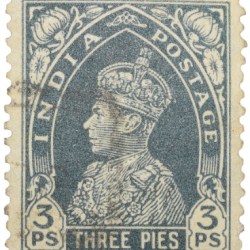 Postal Stamp of George VI 3 Pies Grey Colour - Used Condition as per Image.