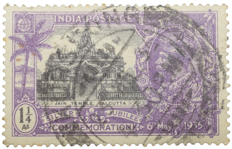 Kurseong Cancellation Postal Stamp of George V - Silver Jubliee 6th May 1935 - Jain Temple, Calcutta - 1-1/4 Annas Purple Colour - Used Condition as per Image.