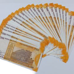 Alternative view of 200 Rupees New Issue Year 2022 COMPLETE FANCY SET All Fancy Serial Numbers SAME PREFIX 33+1= 34 Notes **EX-RARE** Crisp UNC Grades.