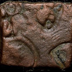 Rare Copper Punch-Marked from Vidarbha Region(300-200 BC) with Circular Pond with Fishes