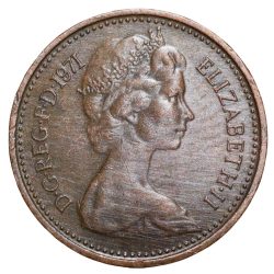 Bronze 1/2 Penny of Elizabeth II (AD1971) of United Kingdom