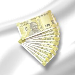 Rs 20/- India Banknote Same NUMBER 801801 * 10 NOTES Latest Issue Unique and Rare