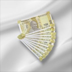 Rs 20/- India Banknote Same NUMBER 812812 * 10 NOTES Latest Issue Unique and Rare