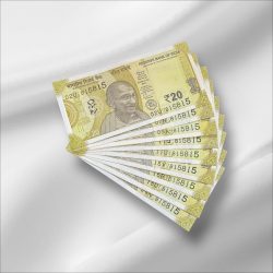 Rs 20/- India Banknote Same NUMBER 815815 * 10 NOTES Latest Issue Unique and Rare