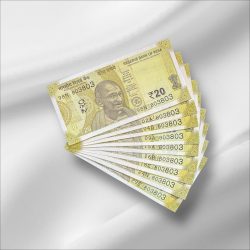 Rs 20/- India Banknote Same NUMBER 803803 * 10 NOTES Latest Issue Unique and Rare