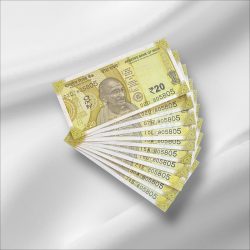 Rs 20/- India Banknote Same NUMBER 805805 * 10 NOTES Latest Issue Unique and Rare