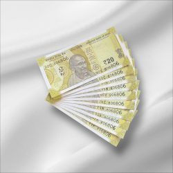 Rs 20/- India Banknote Same NUMBER 806806 * 10 NOTES Latest Issue Unique and Rare
