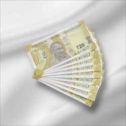 Rs 20/- India Banknote Same NUMBER 807807 x 10 NOTES Latest Issue Unique and Rare