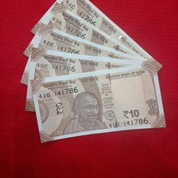 10 Rupees 5 Notes Set Same Serial No. 141786