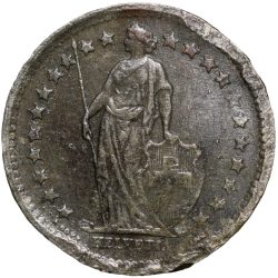 Copper-Nickel 1/2 Franc of Switzerland Country (AD 1969) Scarce