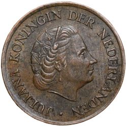 Bronze 5 Cents of Junliana Koningin (AD 1971) from Nederland