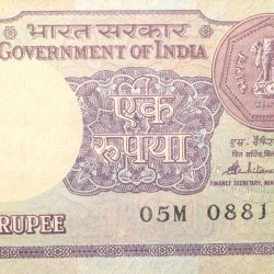 1 Rupee of Republic India (AD 1985) S. Venkitaramanan Signature - Sagar Samrat - oil rig