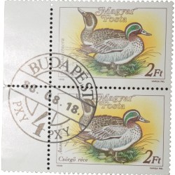 Hungary 2 Forint Block of 2 CTO Samps with Pair of Birds - Condition as per Image.