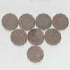 Rare 8 Coin Set One Anna Copper-Nickel Coin of King George V British India Coinage