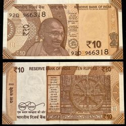 D146 Rs 10 India Banknote Signature series Signed by Shaktikant Das Inset E 2022 Issue