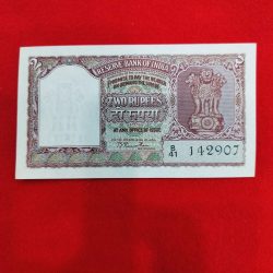 B1 Two Rupee note B. RAMA RAO GEM UNC CONDITION TWO RUPEE NOTE ISSUE 26 JAN 1950 SERIAL NO. 142907