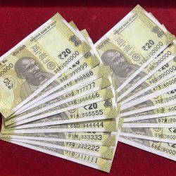 Rs 20 India Banknote 19 Note Solid Fancy Number Set 111111 to 1000000 Gem Unc Unique and Rare