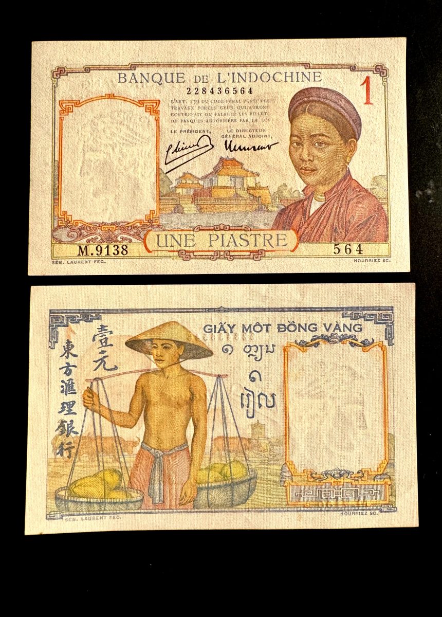 Rs 1 Note Une Piastres La IndoChine Issue UNC Unique and Very Rare - Image 2