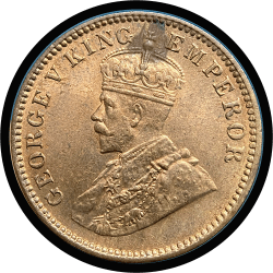 Alternative view of King George V , 1/4 Anna, 1935, UNC