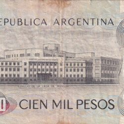 Alternative view of Argentina 100 000 Pesos Rare Note #B-2