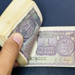 Alternative view of 1rs MS kaul serial bundle with I Inset with semi fancy number 678-000 and with number alignment error shown in images.