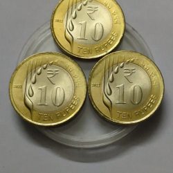 10 Rs Kolkata Mint 2022 Raindrop Coin UNC RARE