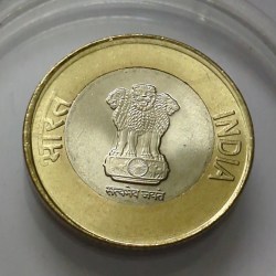 Alternative view of 10 Rs Kolkata Mint 2022 Raindrop Coin UNC RARE
