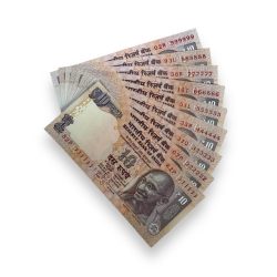 Rs 10 India Banknote Fancy Number 10 Note Set GEM UNC Subharao Issue 111111 to 1000000