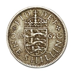 UNITED KINGDOM Cu/Ni ONE SHILLING Year 1962 Queen ELIZABETH-II Collectable Grade.