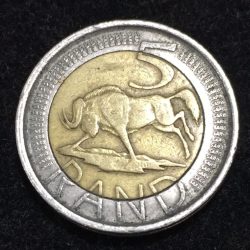 (2005) South Africa 5 Rand Afrika Dzonga - South Africa Bimetallic Rare Lowest Price Coin #A-81