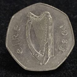 1988 Ireland 50 Pence Lowest Price coin #A-93