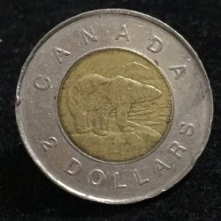 Alternative view of 1996 Canada 2 Dollars - Elizabeth II Polar bear Lowest Price Rare Bimetallic coin #A-100