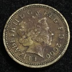 Alternative view of (2000) United Kingdom 1 Pound - Elizabeth II 4th portrait; Welsh Dragon Commemorative issue Lowest Price Rare coin #A-107