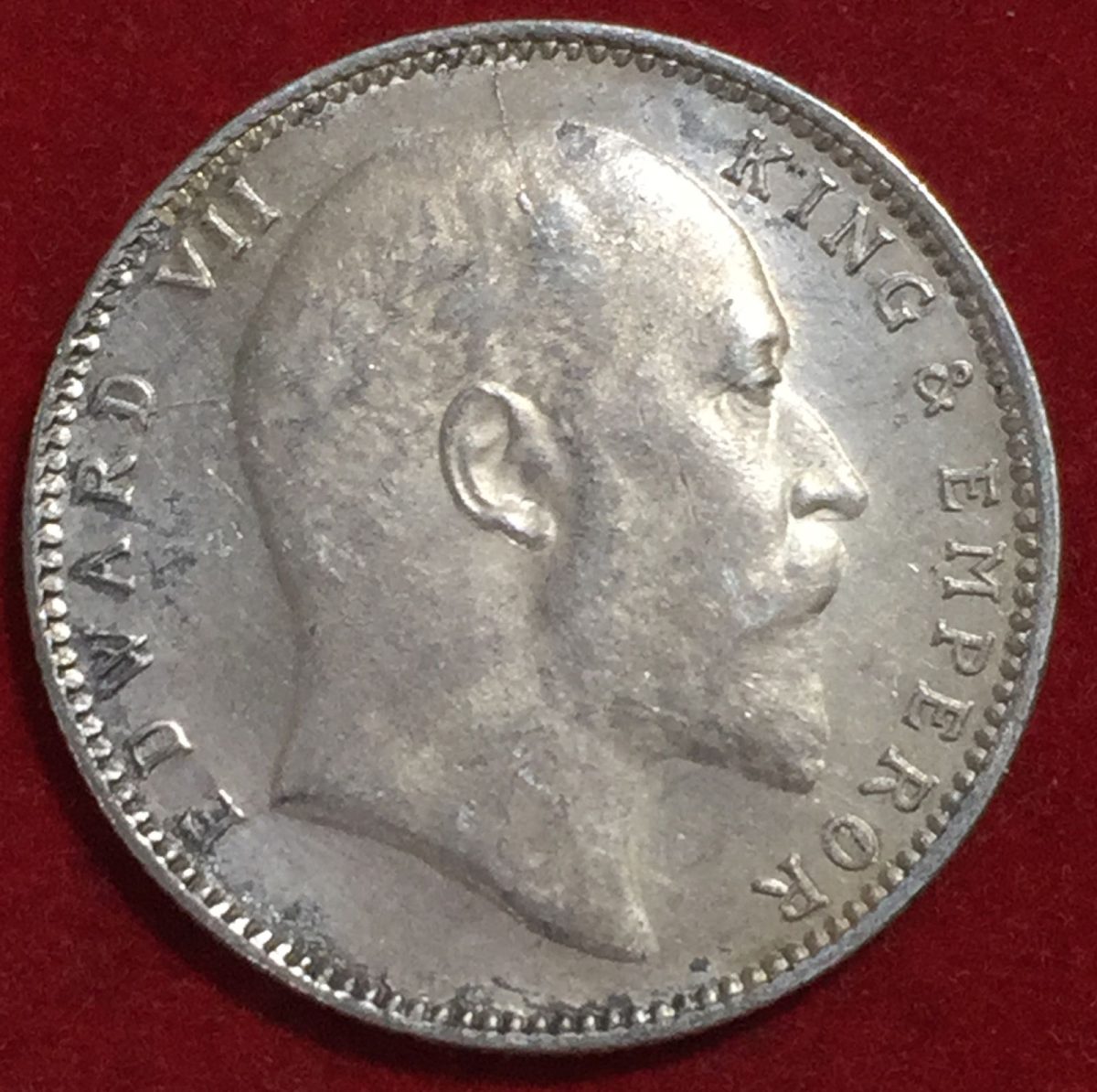 1904 Edward One Ruppes Silver Coin" British India 100% Original Coin #T27