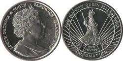 South Georgia and the South Sandwich Islands (British Overseas Territories), 2 Pounds, 2013, Queen Elizabeth II: Lifetime of Service, UNC Condition.