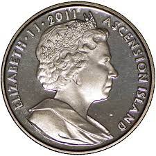 Alternative view of Ascension Island, 1 Crown, 2011, Royal Wedding, KM # 20, UNC Condition.