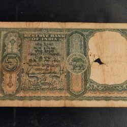 Alternative view of Reserve Bank of India 5₹ note Governor H.V.R Iyengar Same and similar note is available