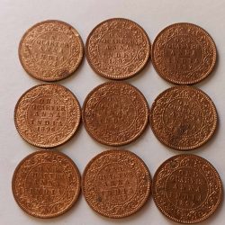 Alternative view of Victoria empress Denomination 1 quarter anna Mix date