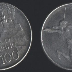 San Marino, 1980, 100 Lire, KM #108, 1980 Olympics - Archery, Fine Condition.